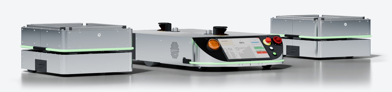 Trzy roboty Arienai bez nadstawek: dwa Arienai Pulse i Arienai Titan